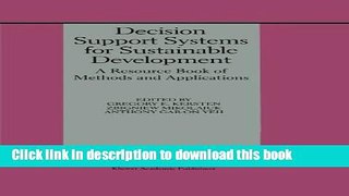 Books Decision Support Systems for Sustainable Development: A Resource Book of Methods and