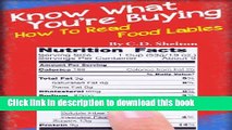 [Read PDF] Nutrition (Know What You re Buying: How to Read Food Labels) Ebook Online