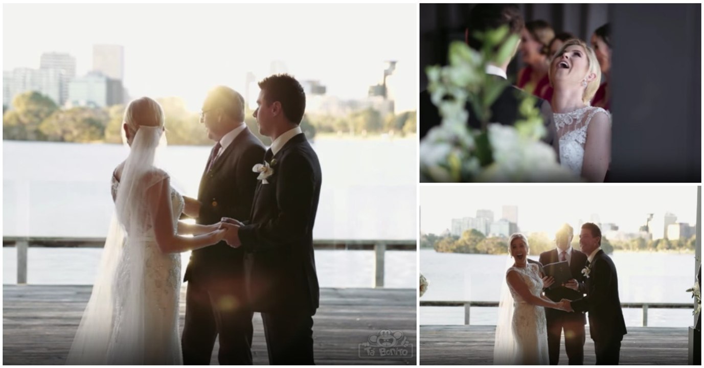 Momento caricato acontece em casamento quando noiva fazia juras de amor...