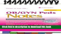 [PDF] OB/GYN   Peds Notes: Nurse s Clinical Pocket Guide (Nurse s Clinical Pocket Guides) Read
