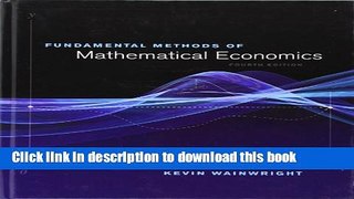 Ebook Fundamental Methods of Mathematical Economics Free Online