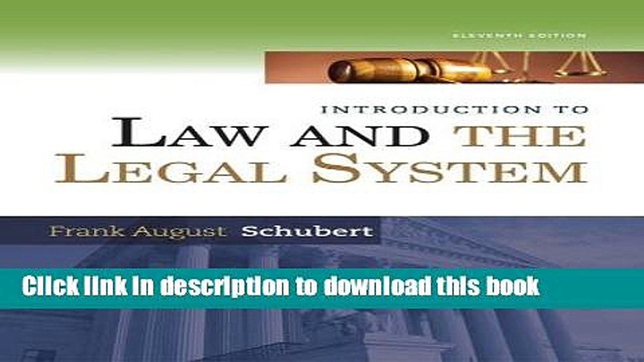 Books Introduction to Law and the Legal System Full Online
