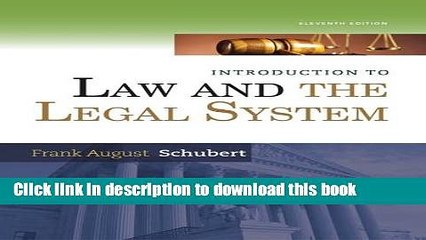 Books Introduction to Law and the Legal System Full Online