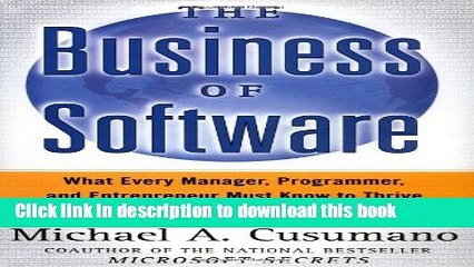 Books The Business of Software: What Every Manager, Programmer, and Entrepreneur Must Know to