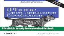 PDF  iPhone Open Application Development: Write Native Applications Using the Open Source Tool