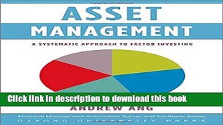 Books Asset Management: A Systematic Approach to Factor Investing Free Download KOMP