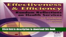 [PDF] Effectiveness   Efficiency: Random Reflections on Health Services Read Online