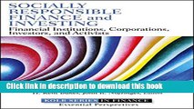 Books Socially Responsible Finance and Investing: Financial Institutions, Corporations, Investors,