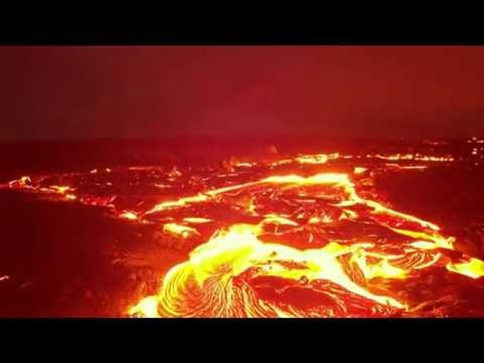 River of Lava Flows From Puʻu ʻŌʻō Vent of Hawaii's Kilauea Volcano