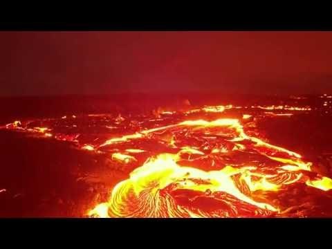 River of Lava Flows From Puʻu ʻŌʻō Vent of Hawaii's Kilauea Volcano