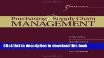 Ebook Purchasing and Supply Chain Management Free Online