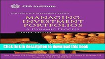 Ebook Managing Investment Portfolios: A Dynamic Process Free Online KOMP