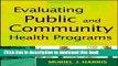 Books Evaluating Public and Community Health Programs Free Online