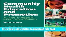 Books Community Health Education And Promotion: A Guide To Program Design And Evaluation Free Online