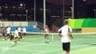 Rafael Nadal playing foot-tennis with Marc Lopez in Rio