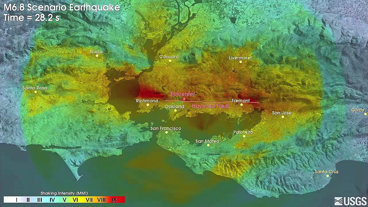 Hayward Fault Scenario Earthquakes