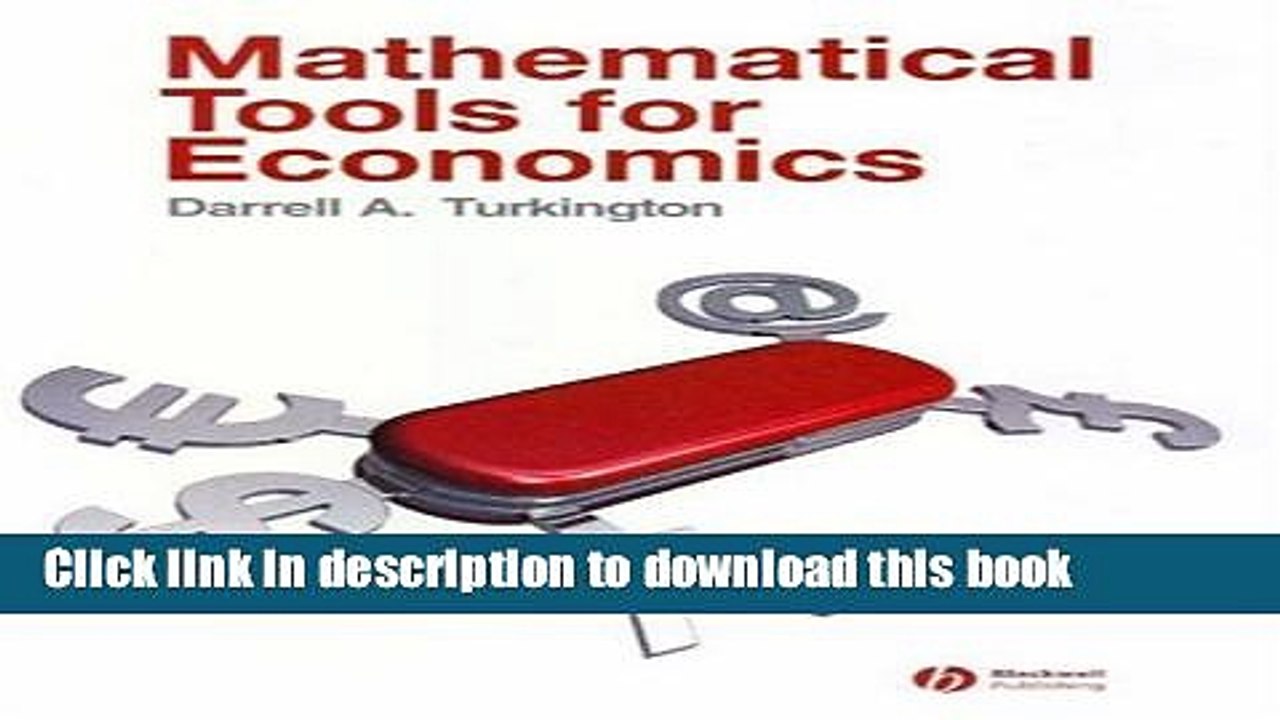 PDF  Mathematical Tools for Economics  Online
