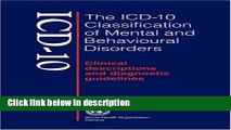Ebook The ICD-10 Classification of Mental and Behavioural Disorders: Clinical Descriptions and