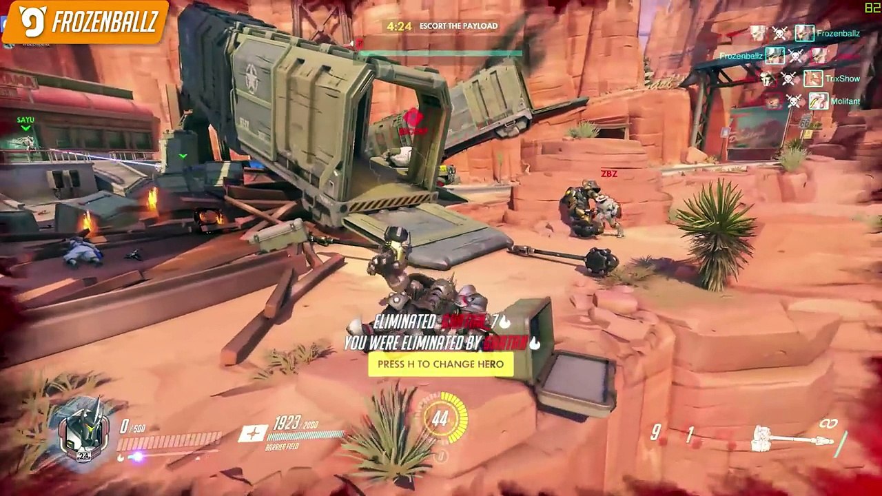 Funny Overwatch  Plays #13 - Reinhardt Knocked in Orbit! _ Overwatch