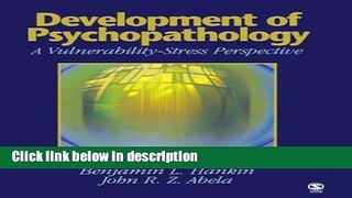 Ebook Development of Psychopathology: A Vulnerability-Stress Perspective Free Online