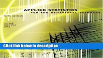 Books Applied Statistics for the Behavioral Sciences Free Online