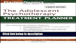 Books The Adolescent Psychotherapy Treatment Planner (PracticePlanners) 4th (forth) edition Free