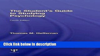 Ebook The Student s Guide to Studying Psychology Free Online