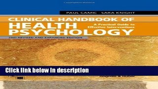 Books Clinical Handbook of Health Psychology: A Practical Guide to Effective Interventions Free