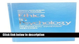 Books Ethics in Psychology: Professional Standards and Cases Full Online