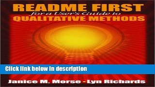 Ebook README FIRST for a User s Guide to Qualitative Methods Full Download