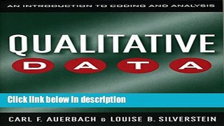 Books Qualitative Data: An Introduction to Coding and Analysis (Qualitative Studies in Psychology)