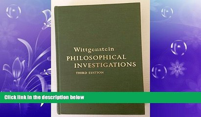 Free [PDF] Downlaod  Philosophical Investigations. 3rd Edition.  BOOK ONLINE