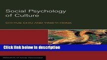 Ebook Social Psychology of Culture (Principles of Social Psychology) Free Online
