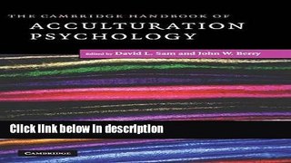 Ebook The Cambridge Handbook of Acculturation Psychology (Cambridge Handbooks in Psychology) Full