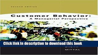 Books Customer Behavior: A Managerial Perspective Free Online