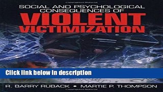 Books Social and Psychological Consequences of Violent Victimization Free Online