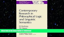 FREE DOWNLOAD  Contemporary Research in Philosophical Logic and Linguistic Semantics (The Western