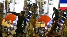 Dog attacks armed robber caught on camera: dog protects owner, bites robber in France - TomoNews