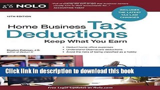 Books Home Business Tax Deductions: Keep What You Earn Full Online