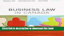 Ebook Business Law in Canada, Tenth Canadian Edition, Loose Leaf Version (10th Edition) Free Online