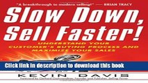 Books Slow Down, Sell Faster!: Understand Your Customer s Buying Process and Maximize Your Sales