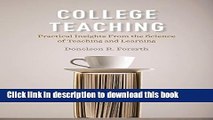 Books College Teaching: Practical Insights From the Science of Teaching and Learning Free Online