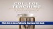 Books College Teaching: Practical Insights From the Science of Teaching and Learning Free Online