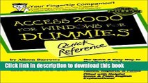 Books Access 2000 for Windows For Dummies Quick Reference Free Online