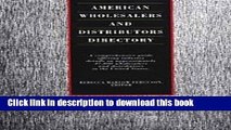 Ebook American Wholesalers and Distributors Directory Free Online