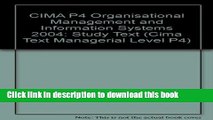 Ebook CIMA P4 Organisational Management and Information Systems 2004: Study Text Full Online
