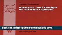 Books Analysis and Design of Stream Ciphers Free Online