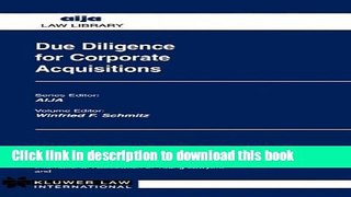 Ebook Due Diligence for Corporate Acquisitions Free Online