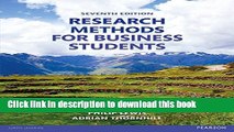 Books Research Methods for Business Students Free Online