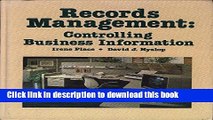 Ebook Records Management Controlling Business Information Free Online